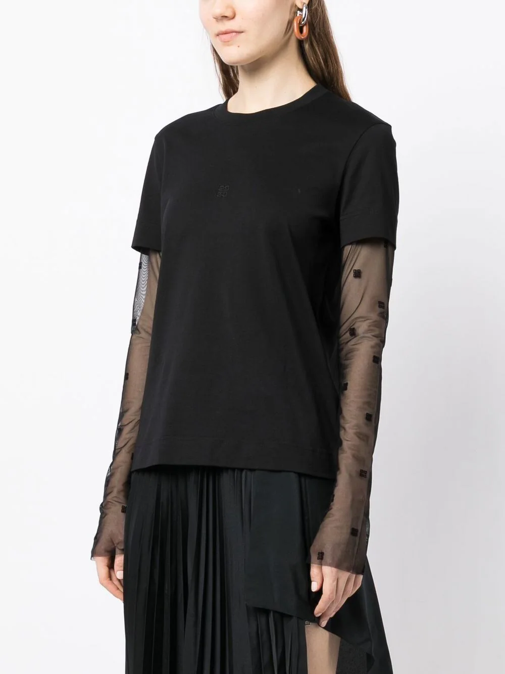 Givenchy 4g Plumetis Cotton And Tulle T-shirt
