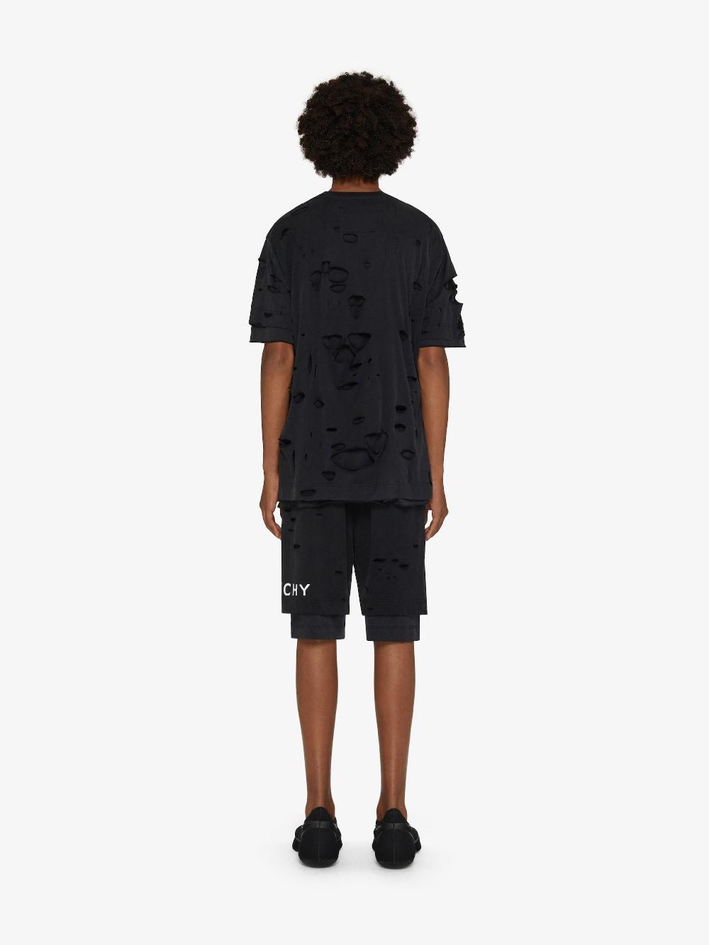 Givenchy Givenchy Bermuda Shorts In Felpa With Destroyed Effect
