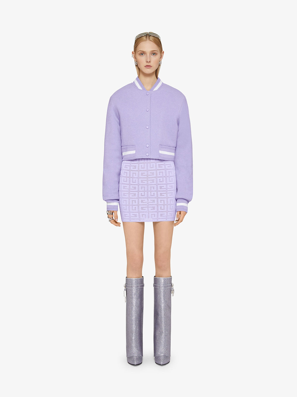 Givenchy Cropped Varsity Jacket In Wool