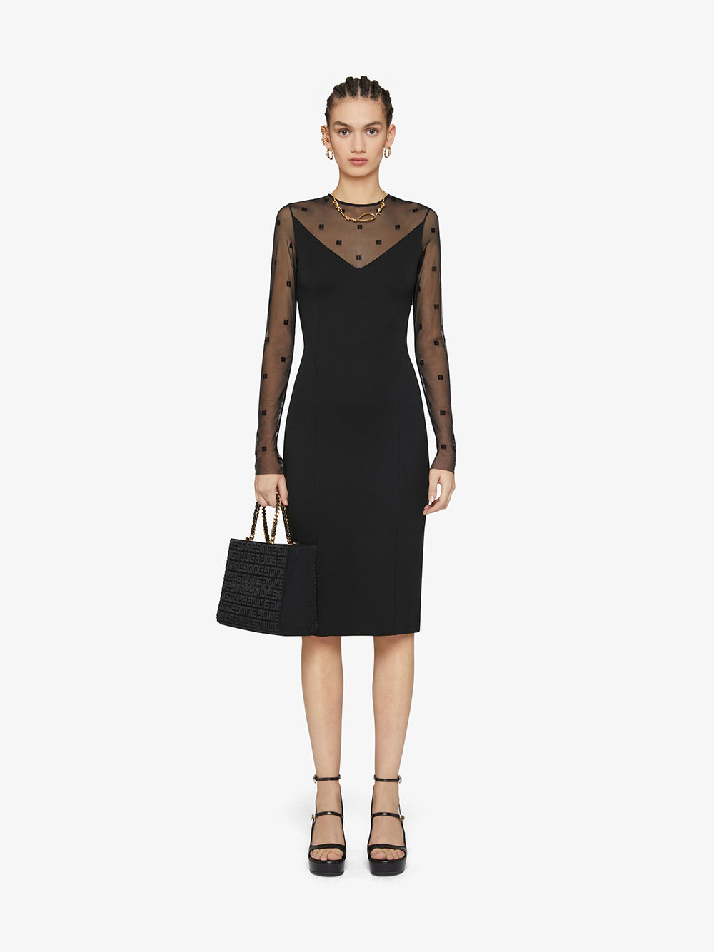 Givenchy Dress In Bi-material 4g Pattern