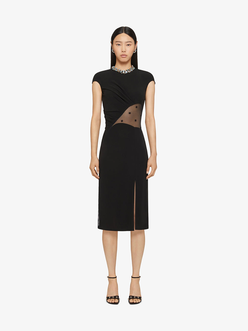 Givenchy Dress In Crepe And 4g Tulle