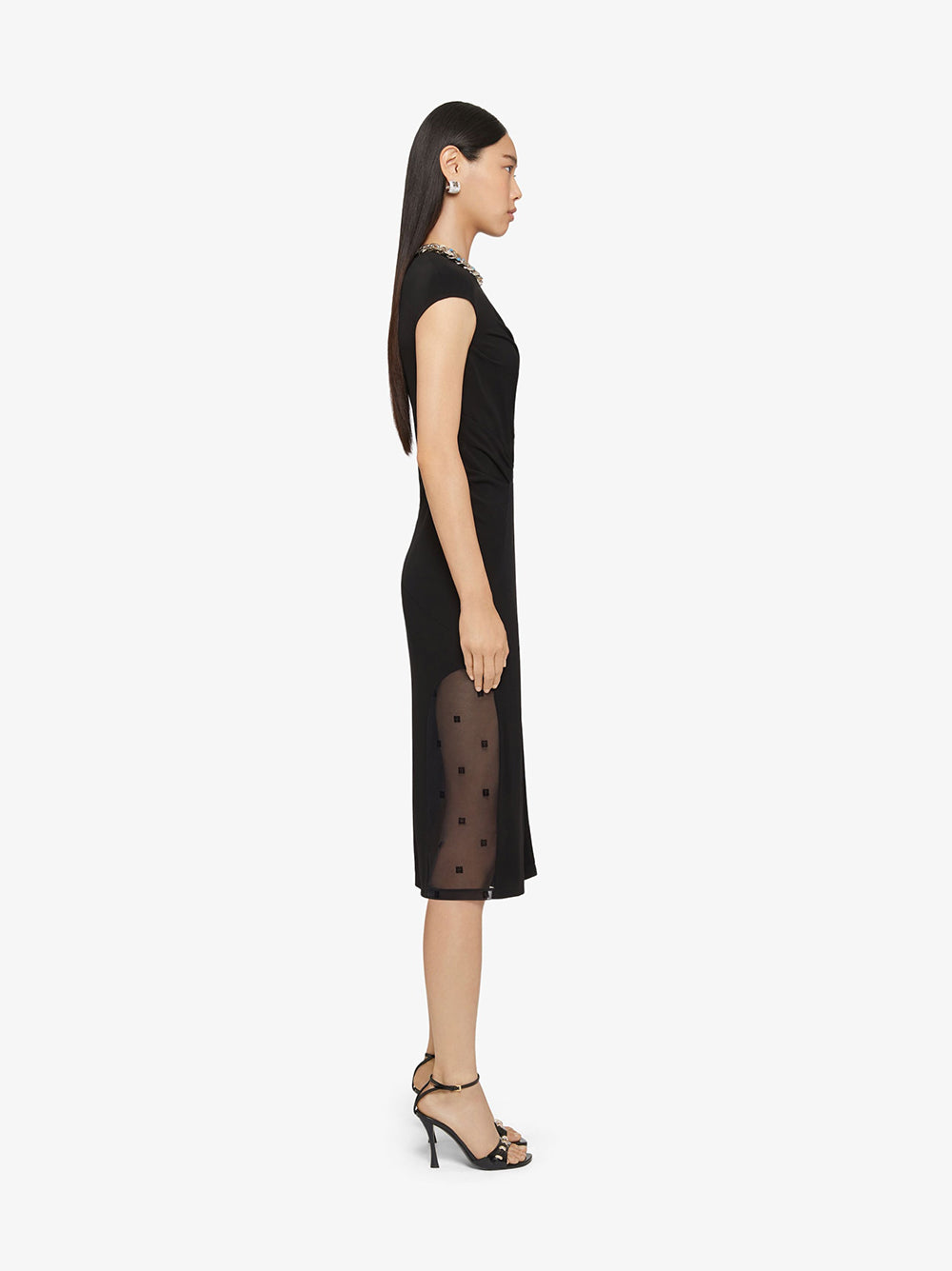 Givenchy Dress In Crepe And 4g Tulle