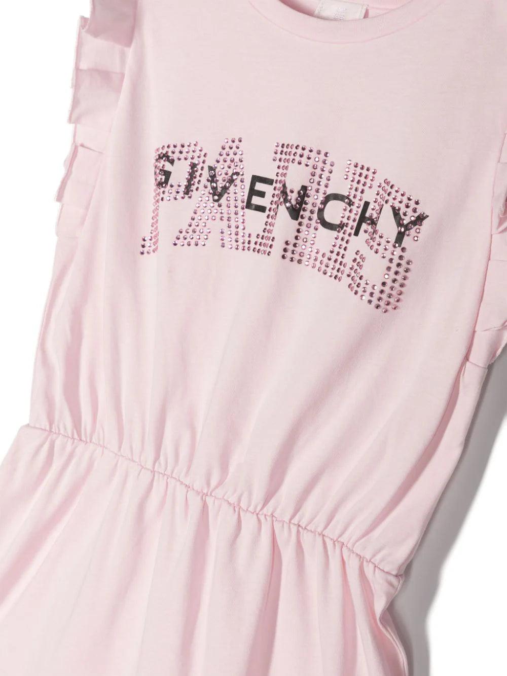 Givenchy Kids Dress With Logo And Rhinestones