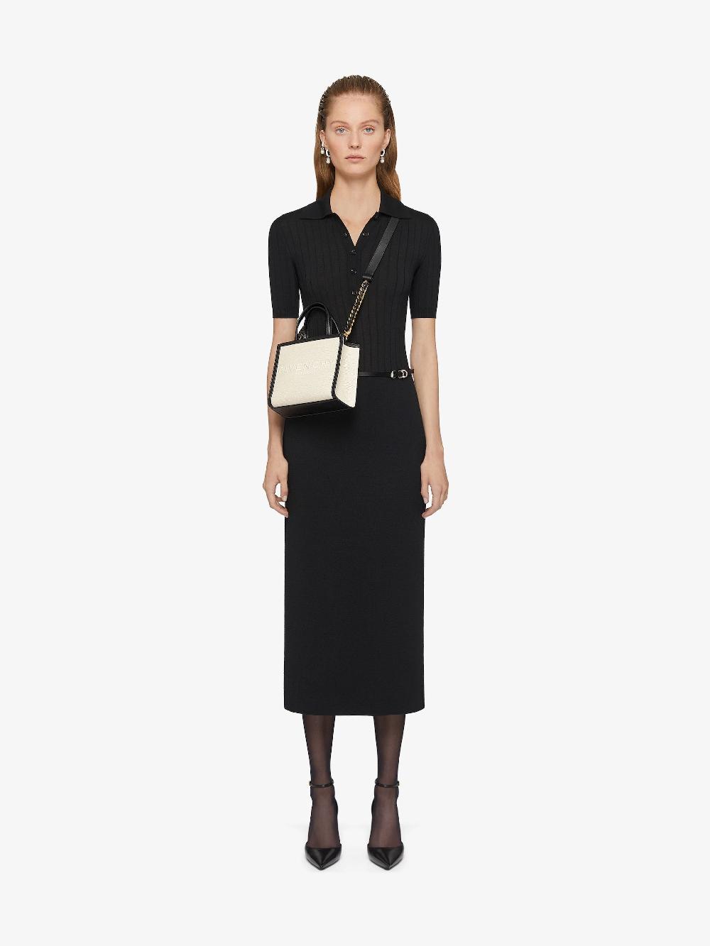 Givenchy Mini G Tote In Canvas And Leather