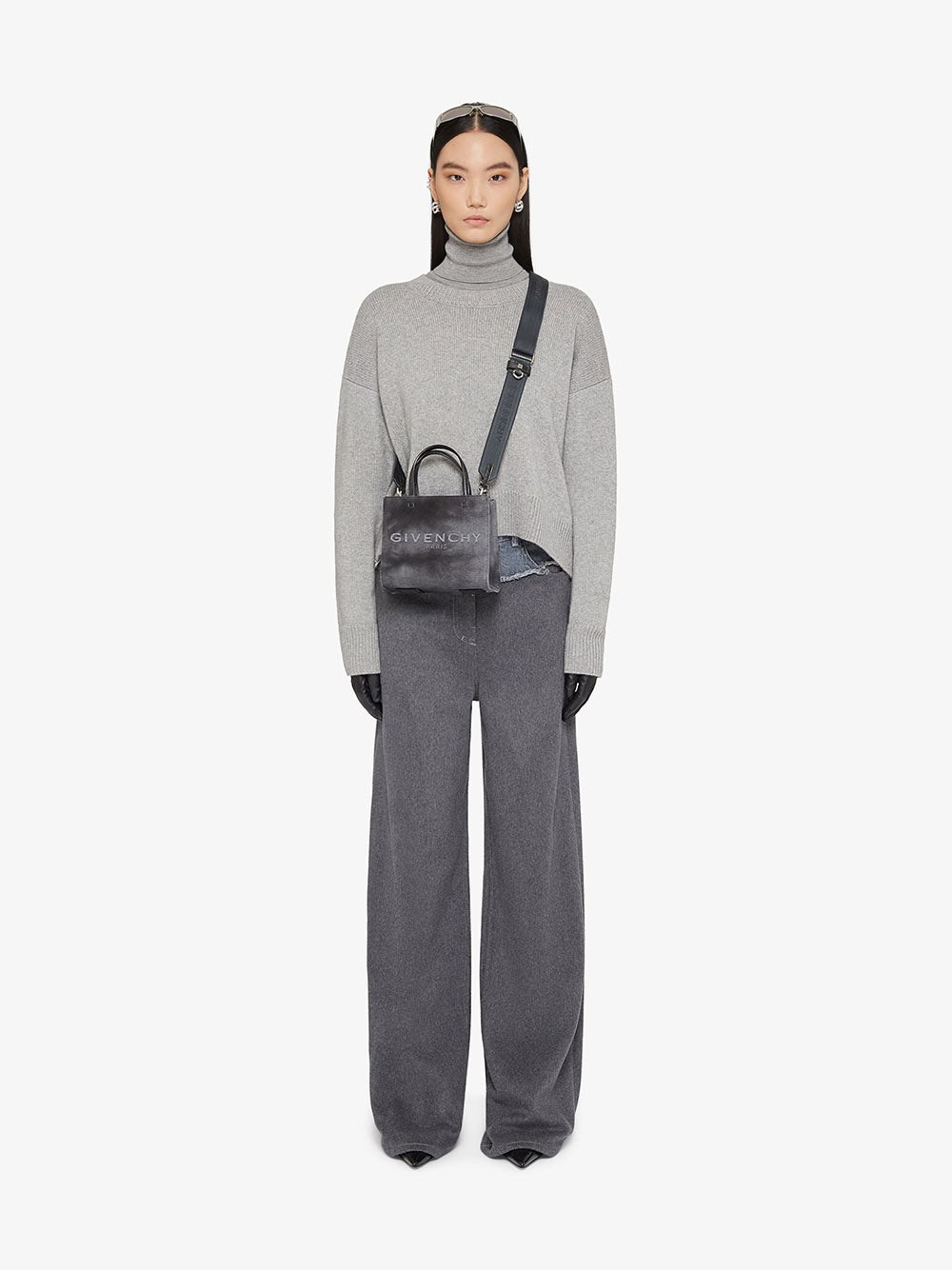 Givenchy Mini G-tote Shopping Bag In Washed Canvas