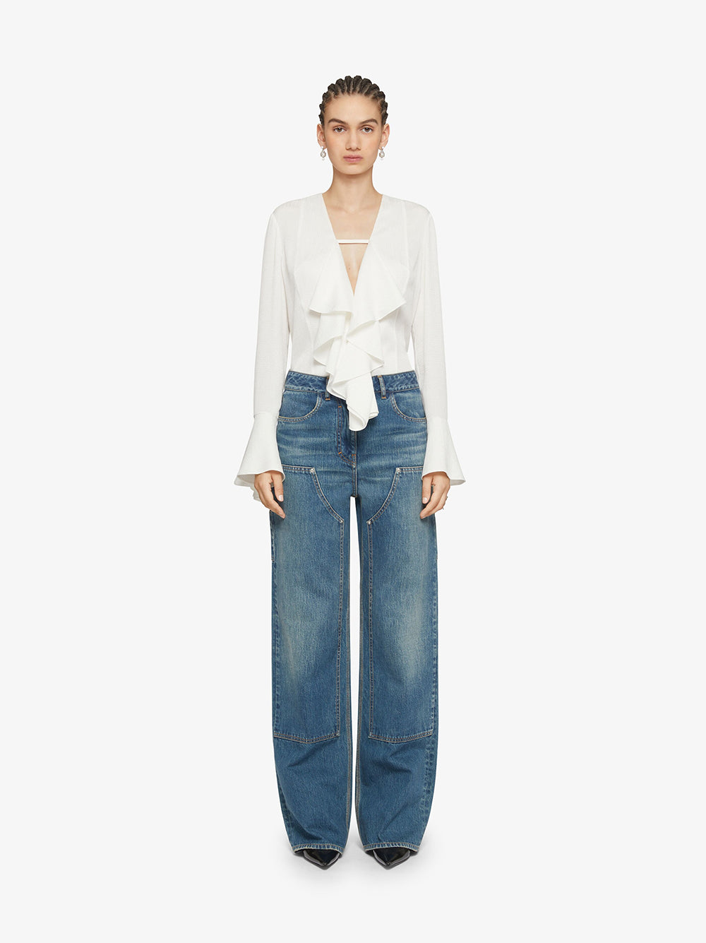 Givenchy Oversized Jeans In Denim With Patches