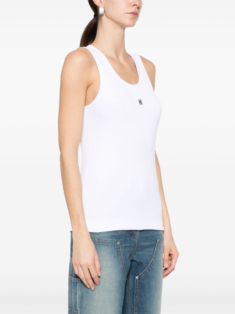 Givenchy Slim Cotton Tank Top With 4g Detail