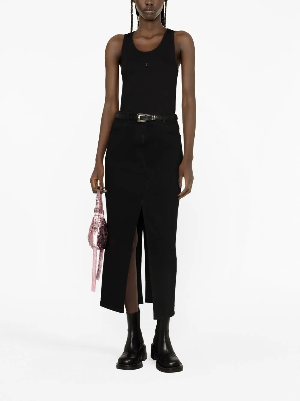 Givenchy Slim Cotton Tank Top With 4g Detail