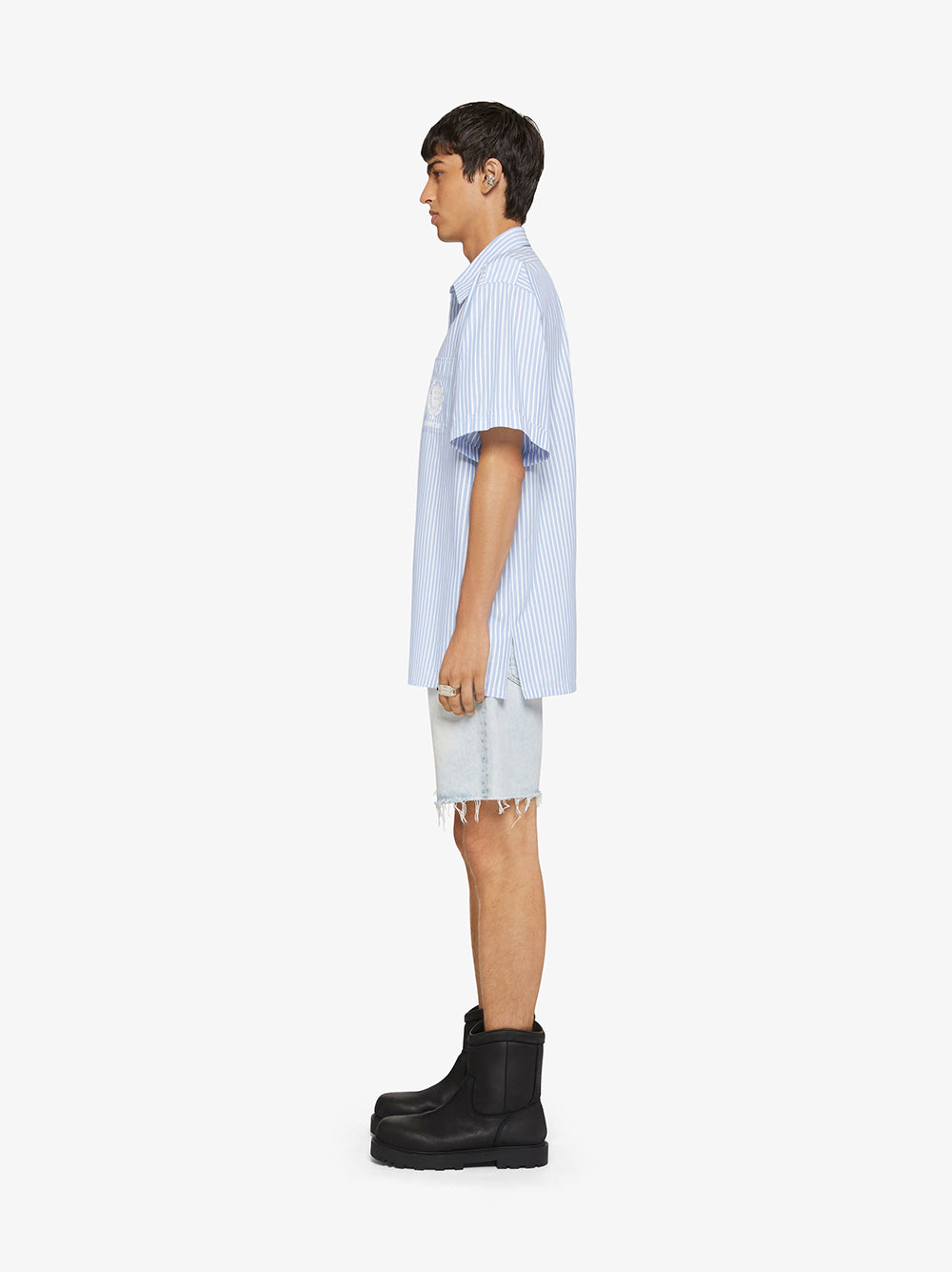 Givenchy Striped Givenchy Crest Shirt