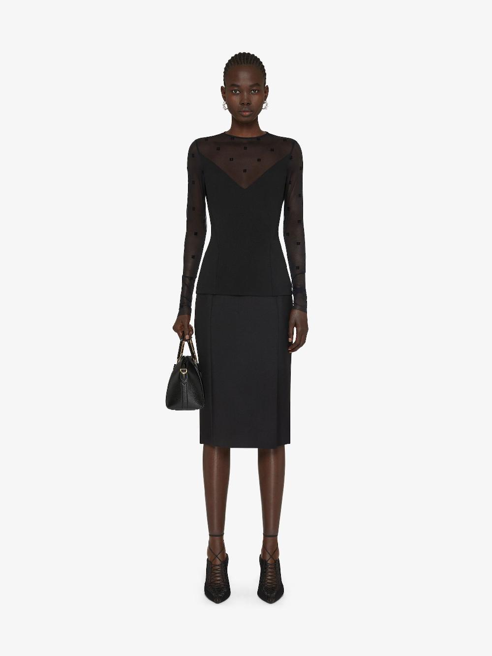 Givenchy Top In Bi-material 4g Pattern