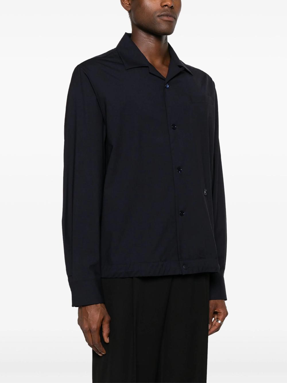 Givenchy Wool Poplin Overshirt With 4g Detail