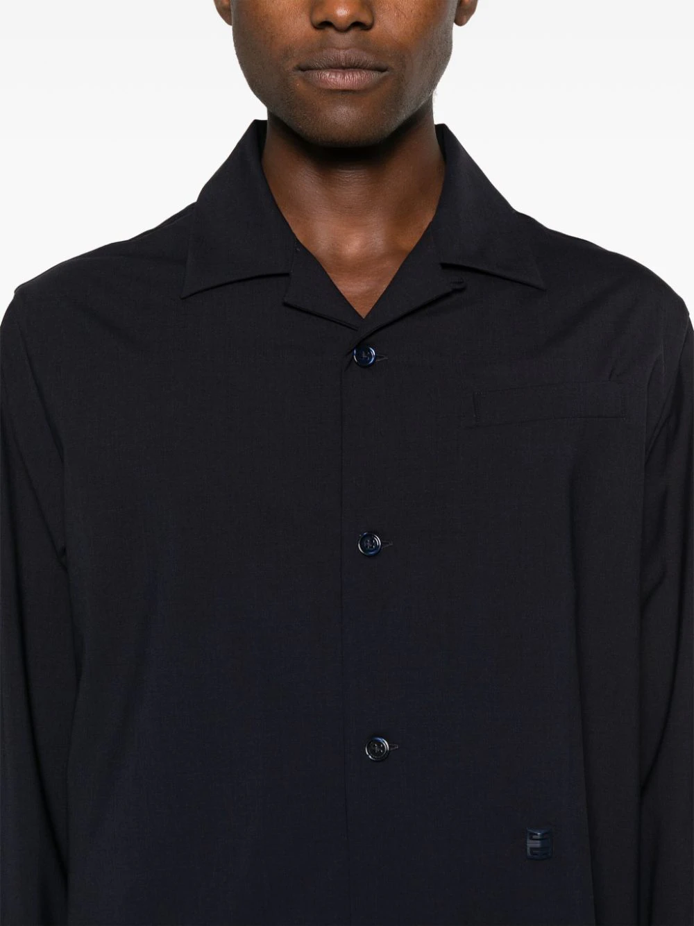 Givenchy Wool Poplin Overshirt With 4g Detail