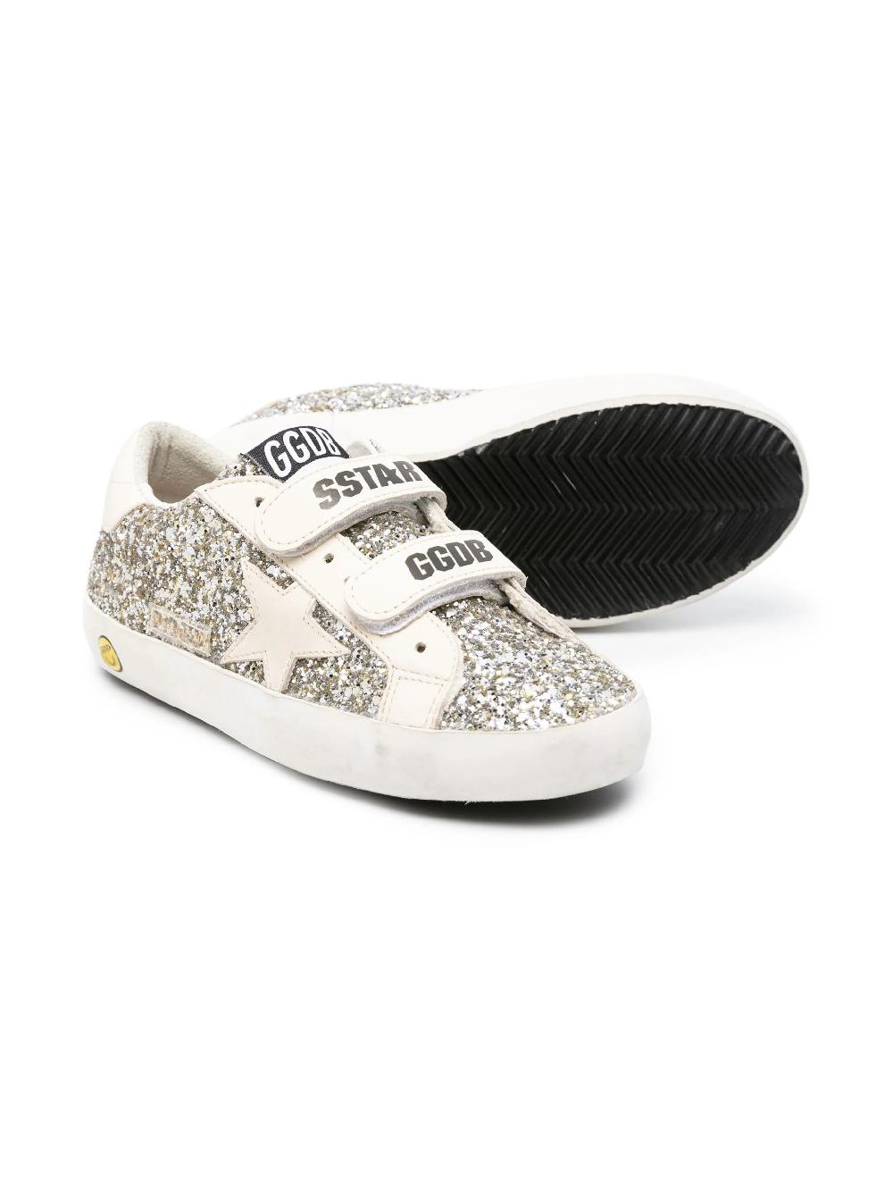 Golden Goose Kids Old School Junior In Glitter