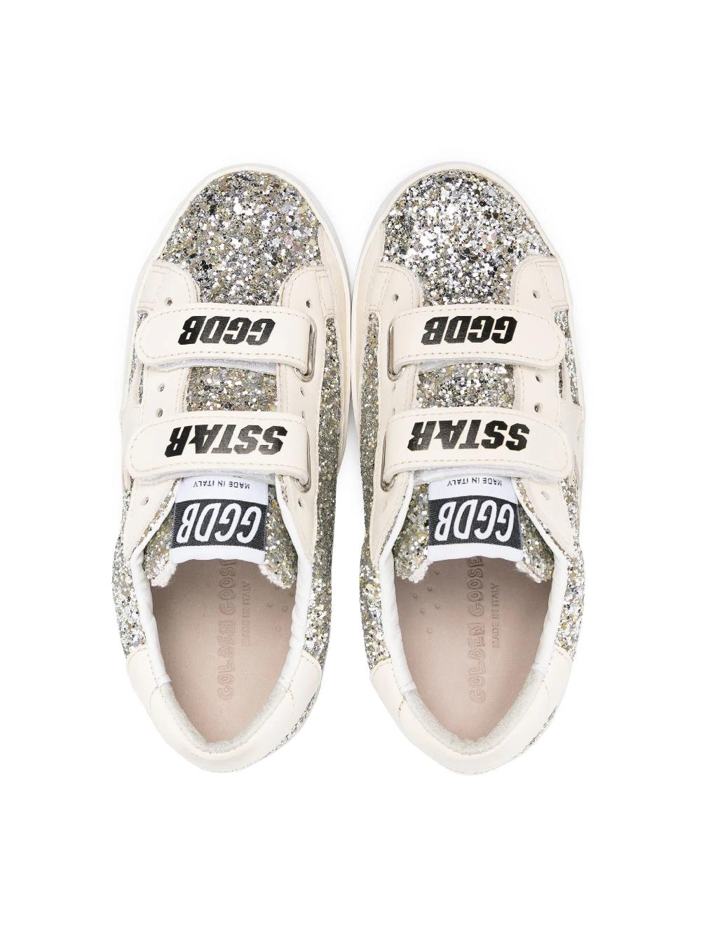 Golden Goose Kids Old School Junior In Glitter