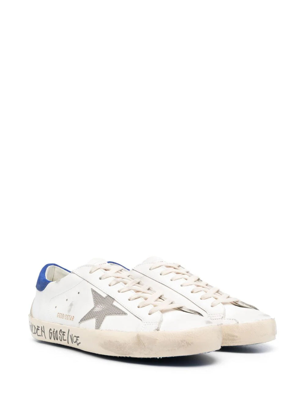 Golden Goose Super-star Sneaker With Blue Heel Tab