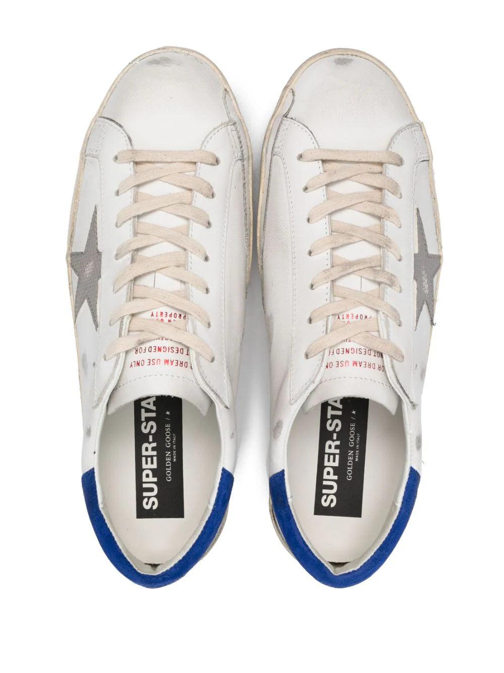 Golden Goose Super-star Sneaker With Blue Heel Tab