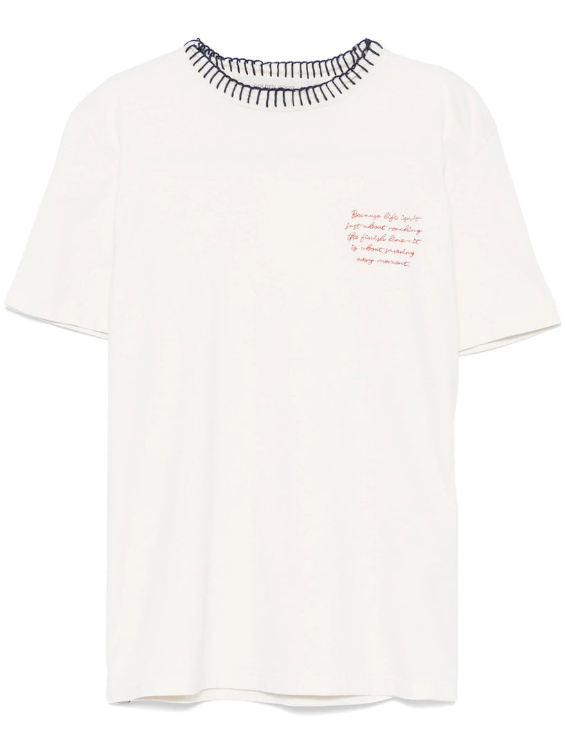 Golden Goose T-shirt with hand embroidery
