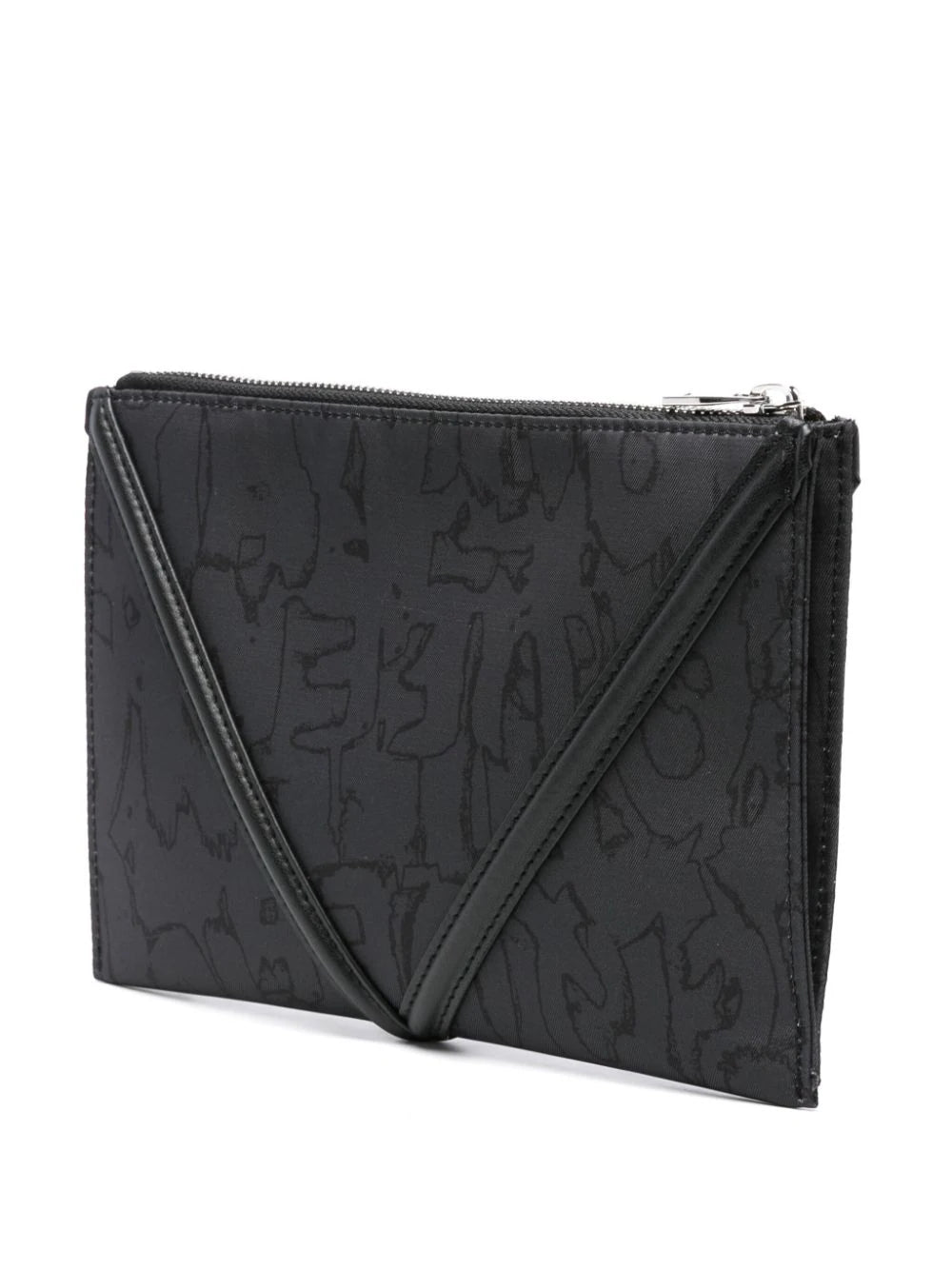 Alexander McQueen Graffiti Harness Zip Pouch In Black