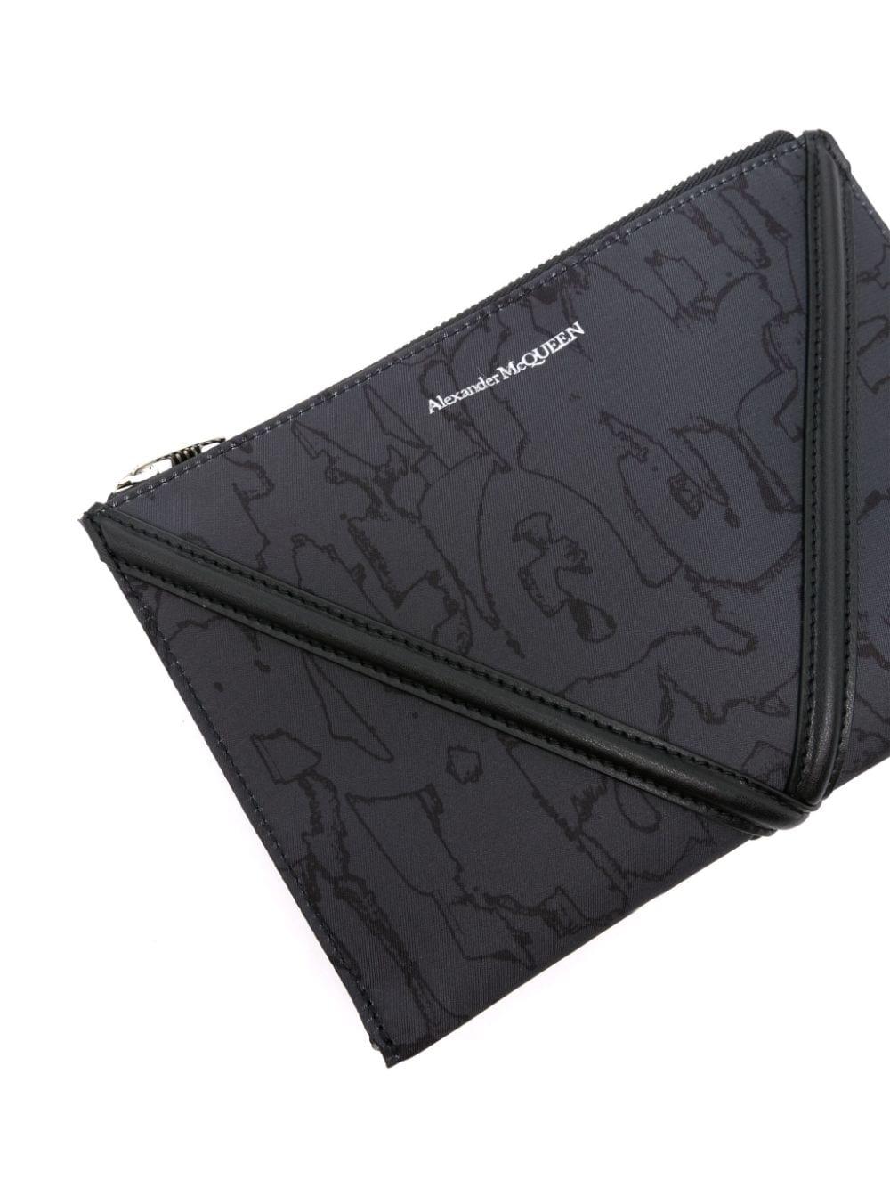 Alexander McQueen Graffiti Harness Zip Pouch In Black