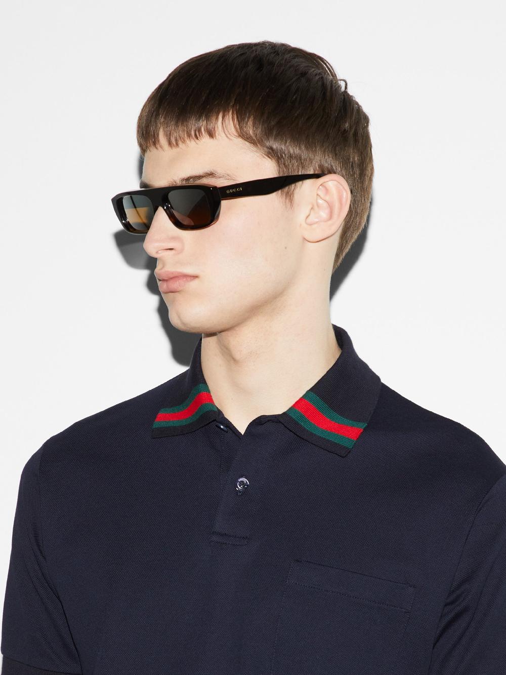GUCCI Cotton Polo Shirt With Web