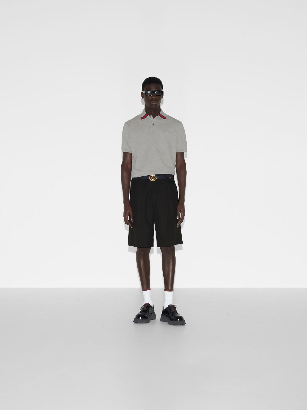 GUCCI Cotton Polo Shirt With Web