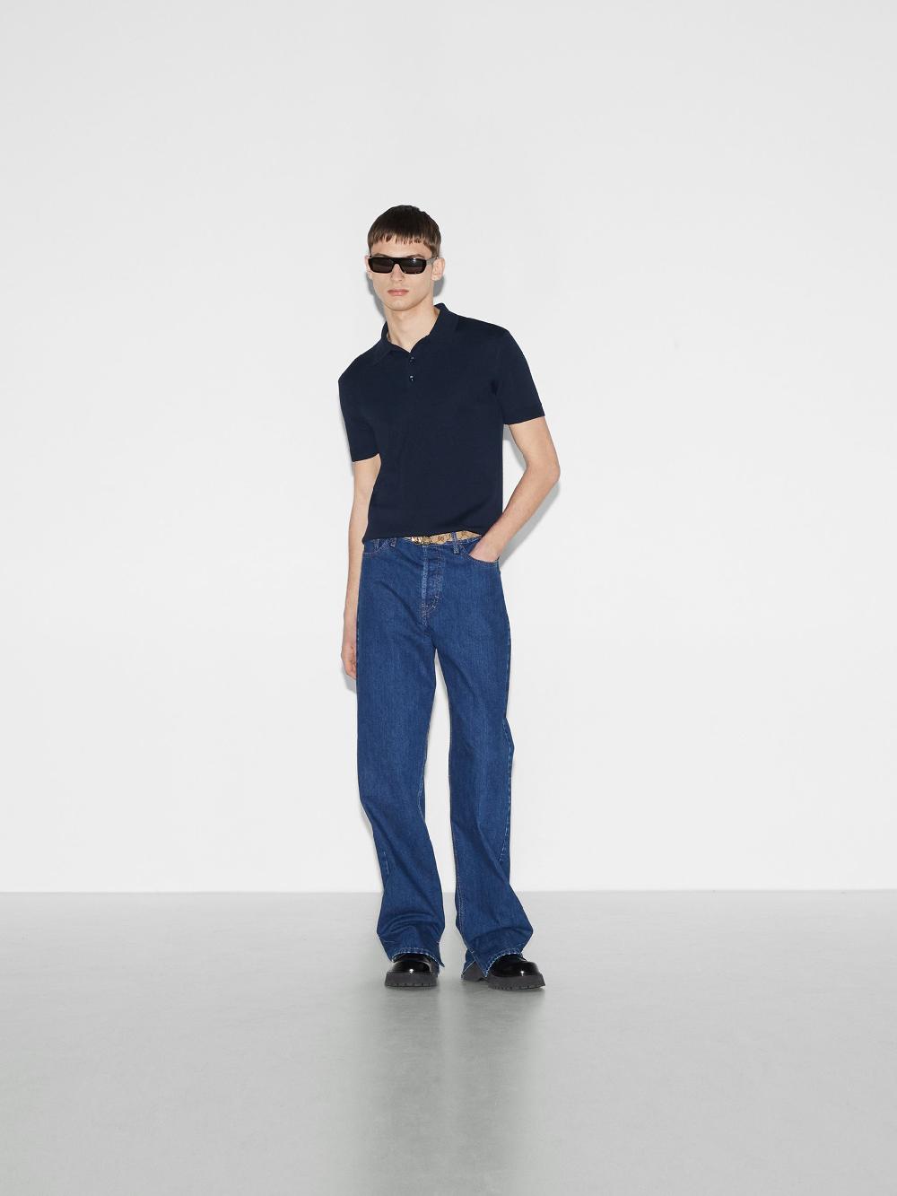 GUCCI Cotton Polo Shirt With Web