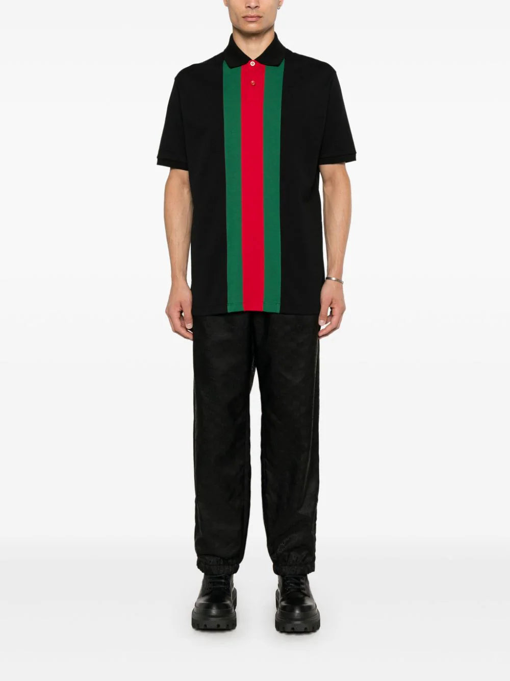 GUCCI Cotton Polo Shirt With Web