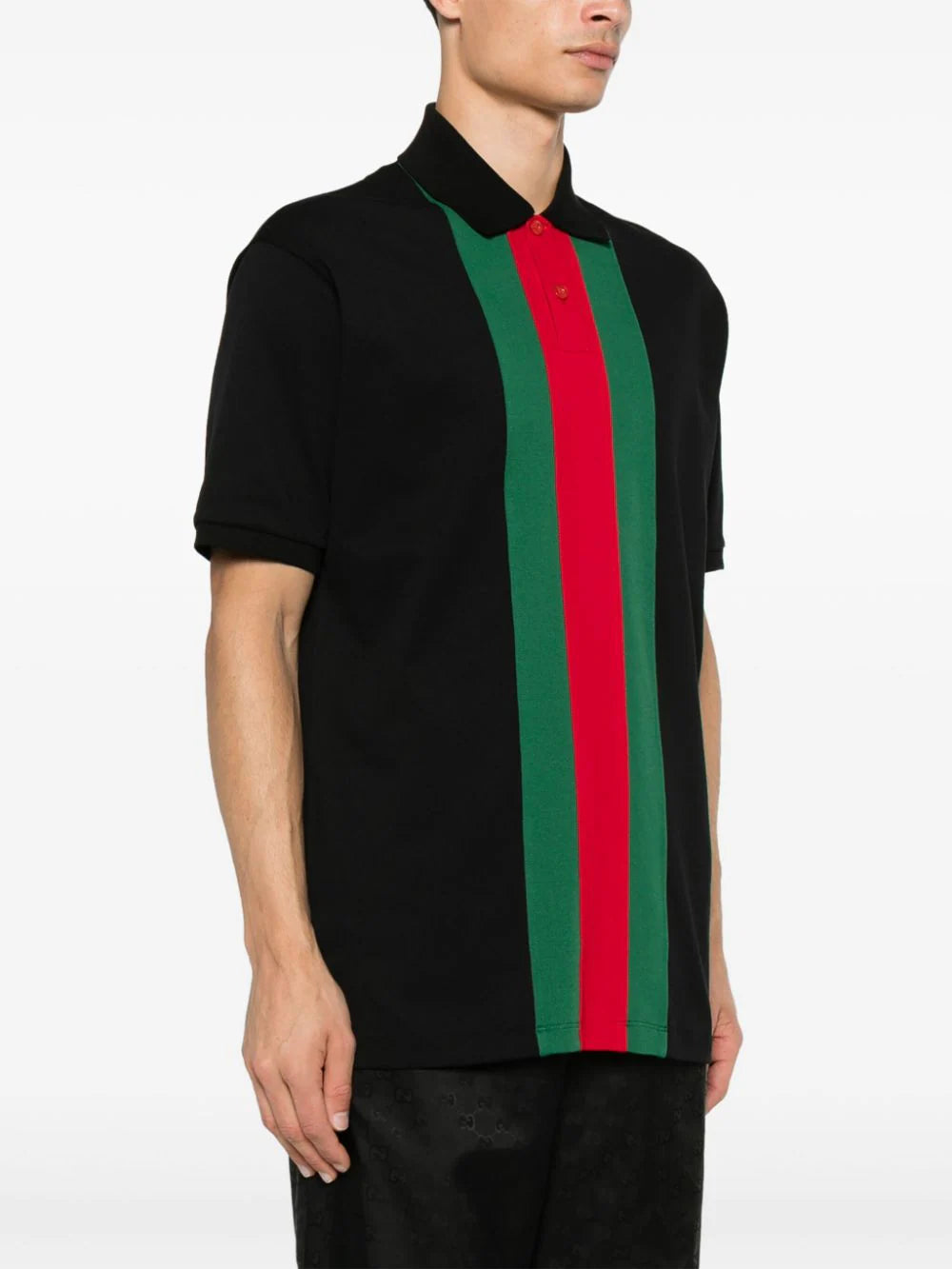 GUCCI Cotton Polo Shirt With Web