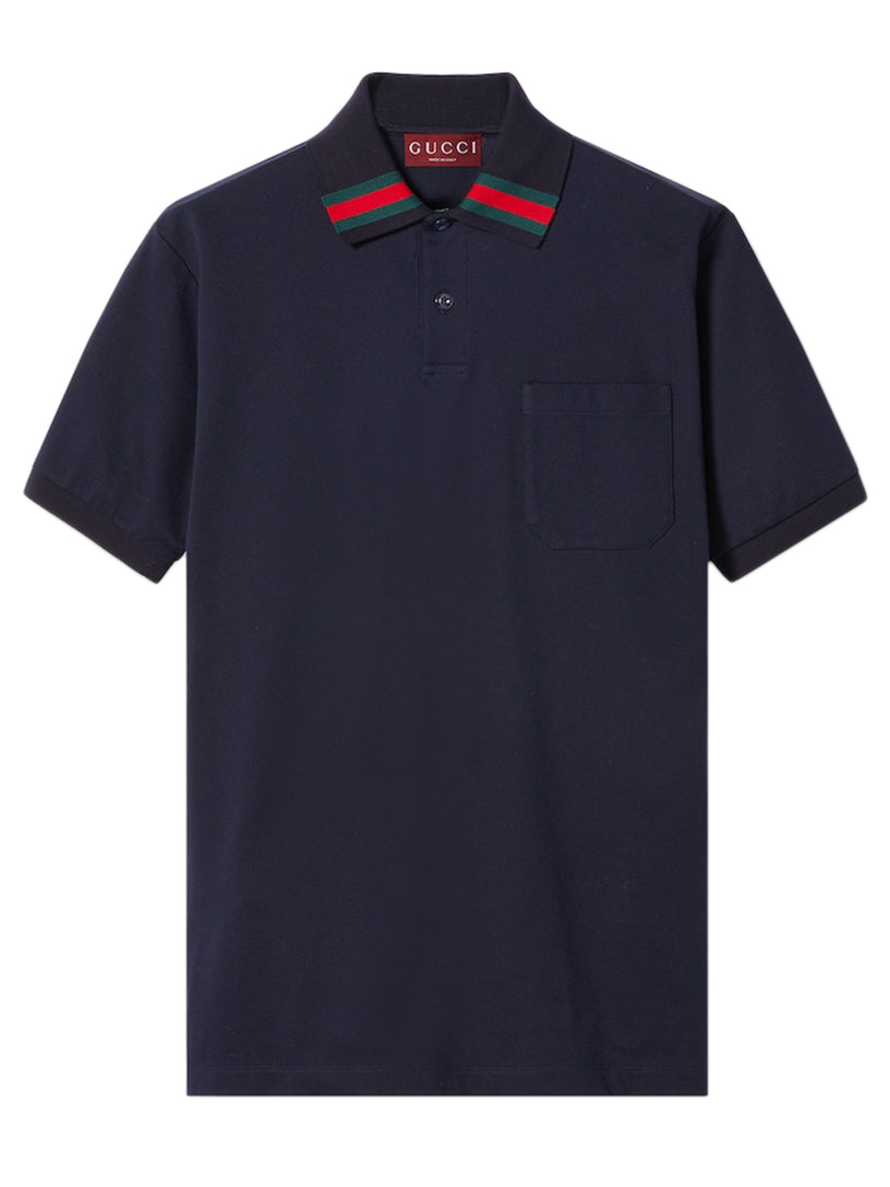 GUCCI Cotton polo shirt with web