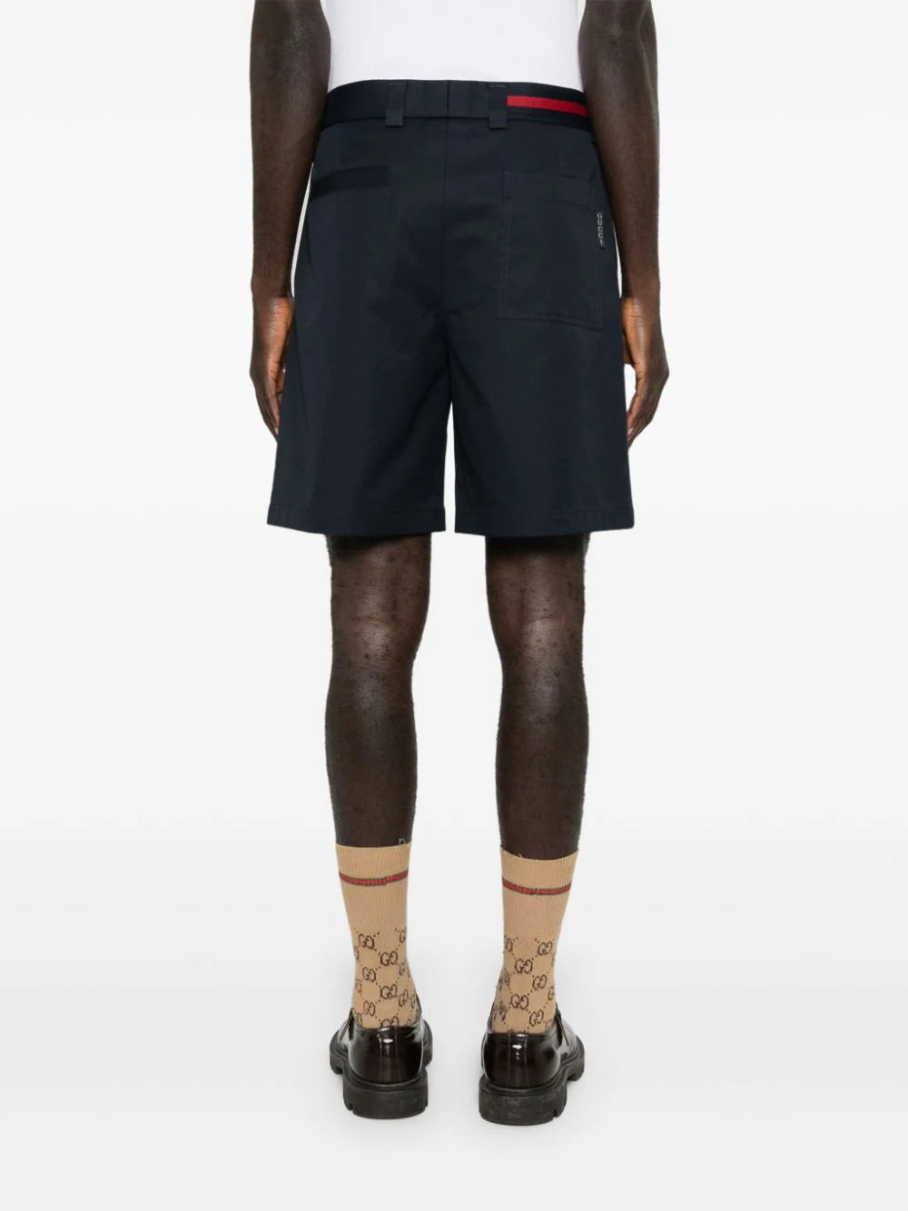 GUCCI Double Cotton Twill Shorts With Web Tape