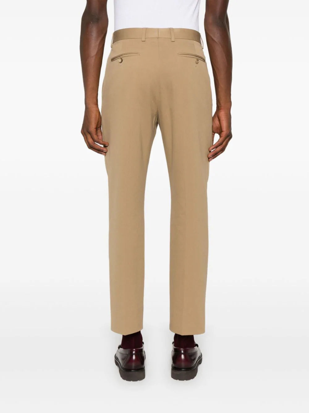 GUCCI Gabardine Chino Trousers With Web Ribbons