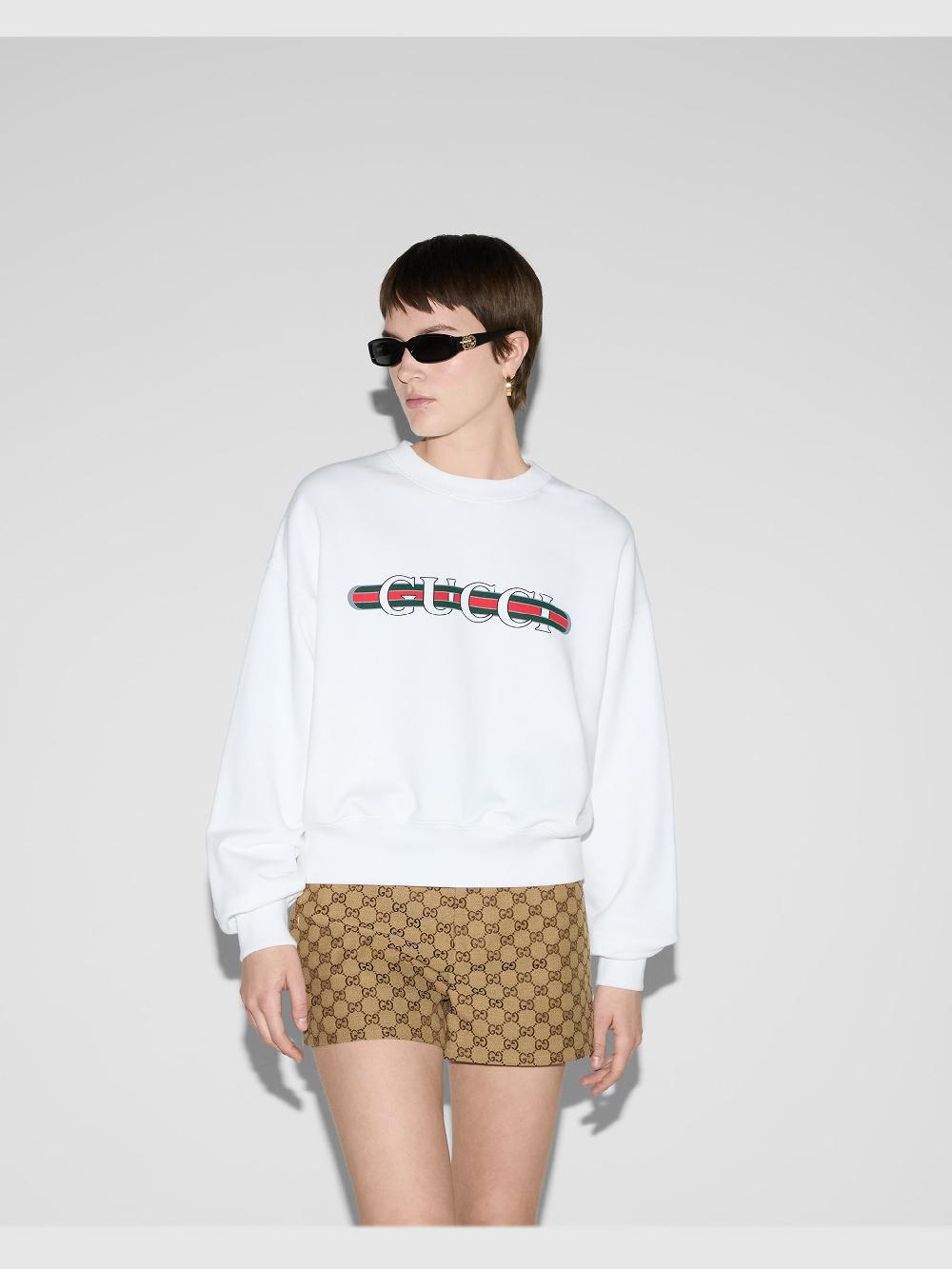 GUCCI Gucci Print Felted Sweatshirt