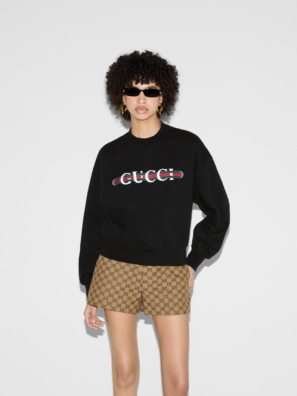 GUCCI Gucci Print Felted Sweatshirt