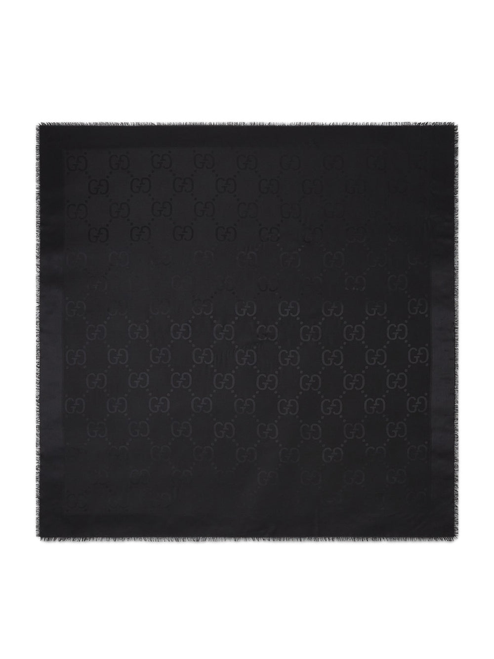 GUCCI Jacquard Wool And Silk Shawl With Gg Motif