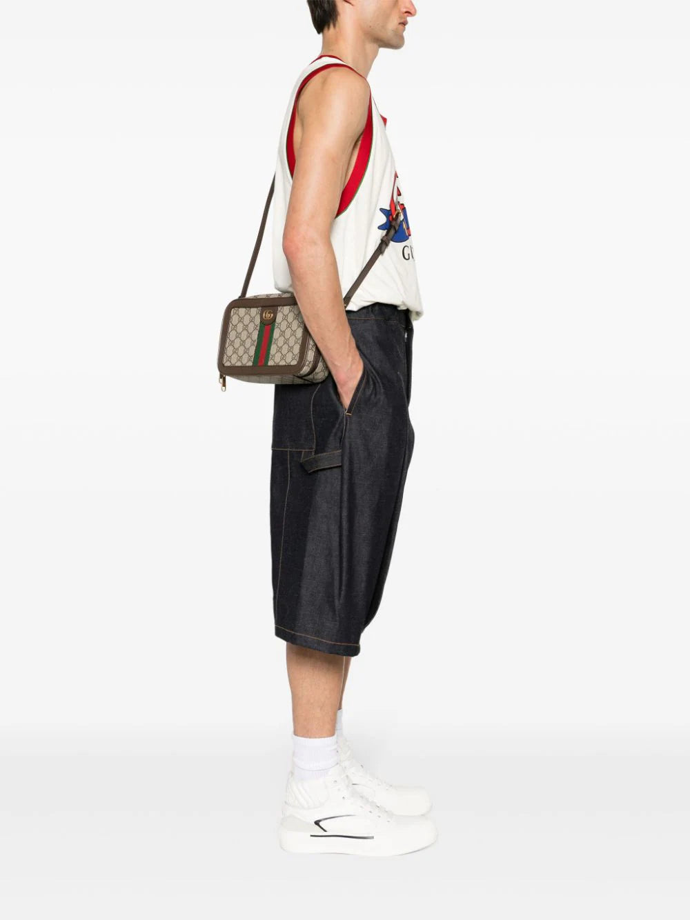 GUCCI Ophidia Shoulder Bag With Web Ribbon