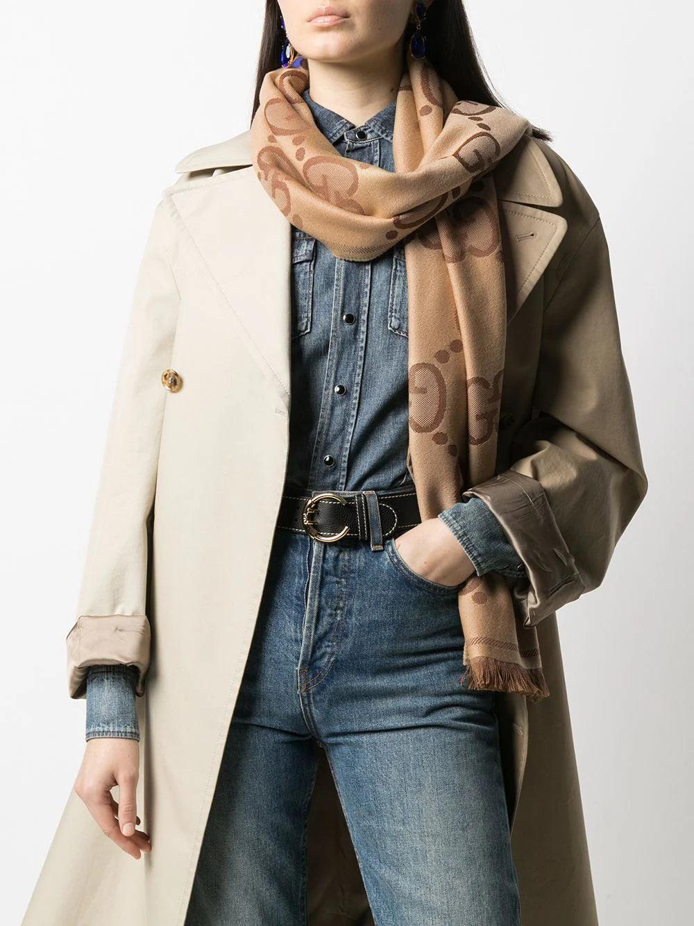 GUCCI Sciarpa In Lana Gg Jacquard
