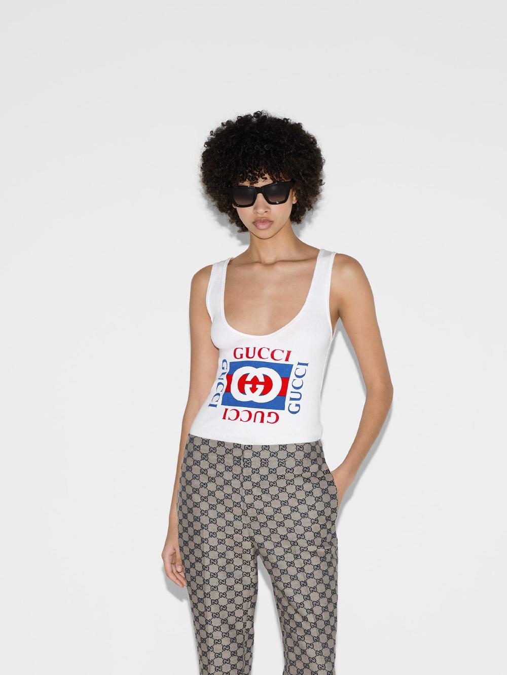 GUCCI Tank Top With Gucci Print
