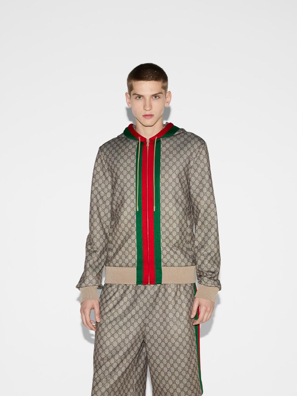 GUCCI Technical Jersey Zip Jacket With Web