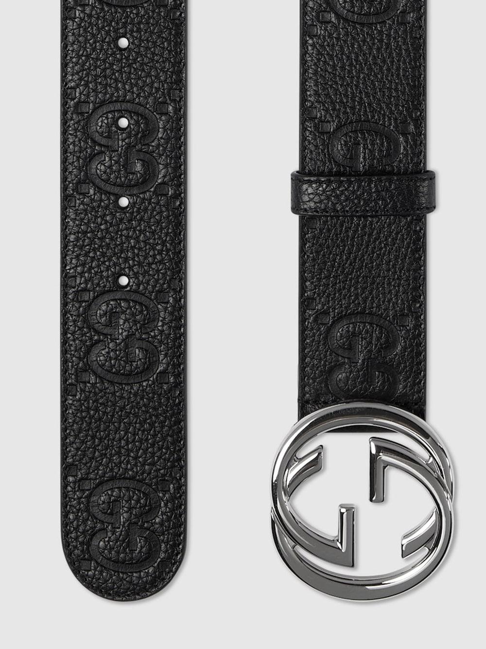 GUCCI Wide Belt With Gg Crossover Buckle