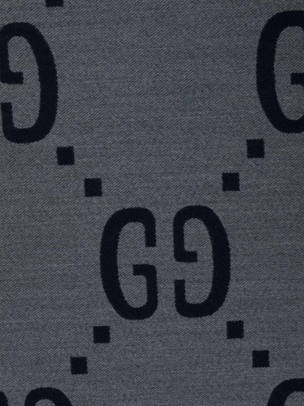 GUCCI Wool And Silk Scarf With Gg Jacquard Motif