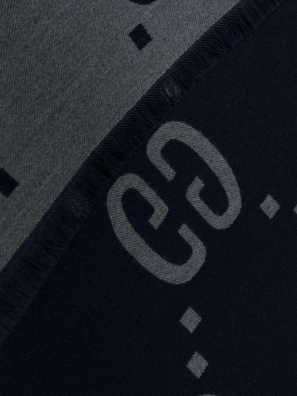 GUCCI Wool And Silk Scarf With Gg Jacquard Motif