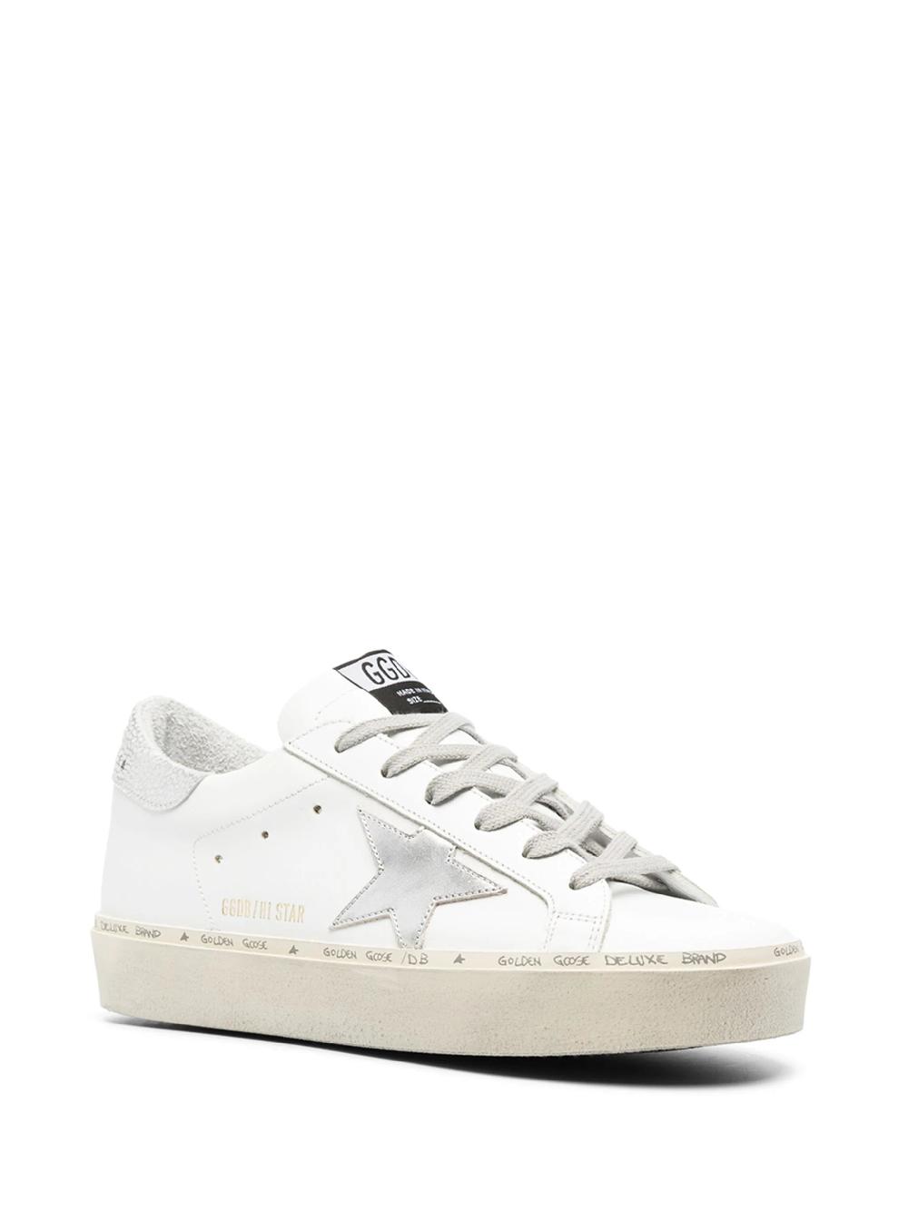 Golden Goose Hi Star With Metallic Silver Star And Heel Tab