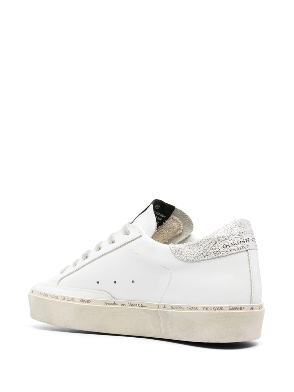 Golden Goose Hi Star With Metallic Silver Star And Heel Tab