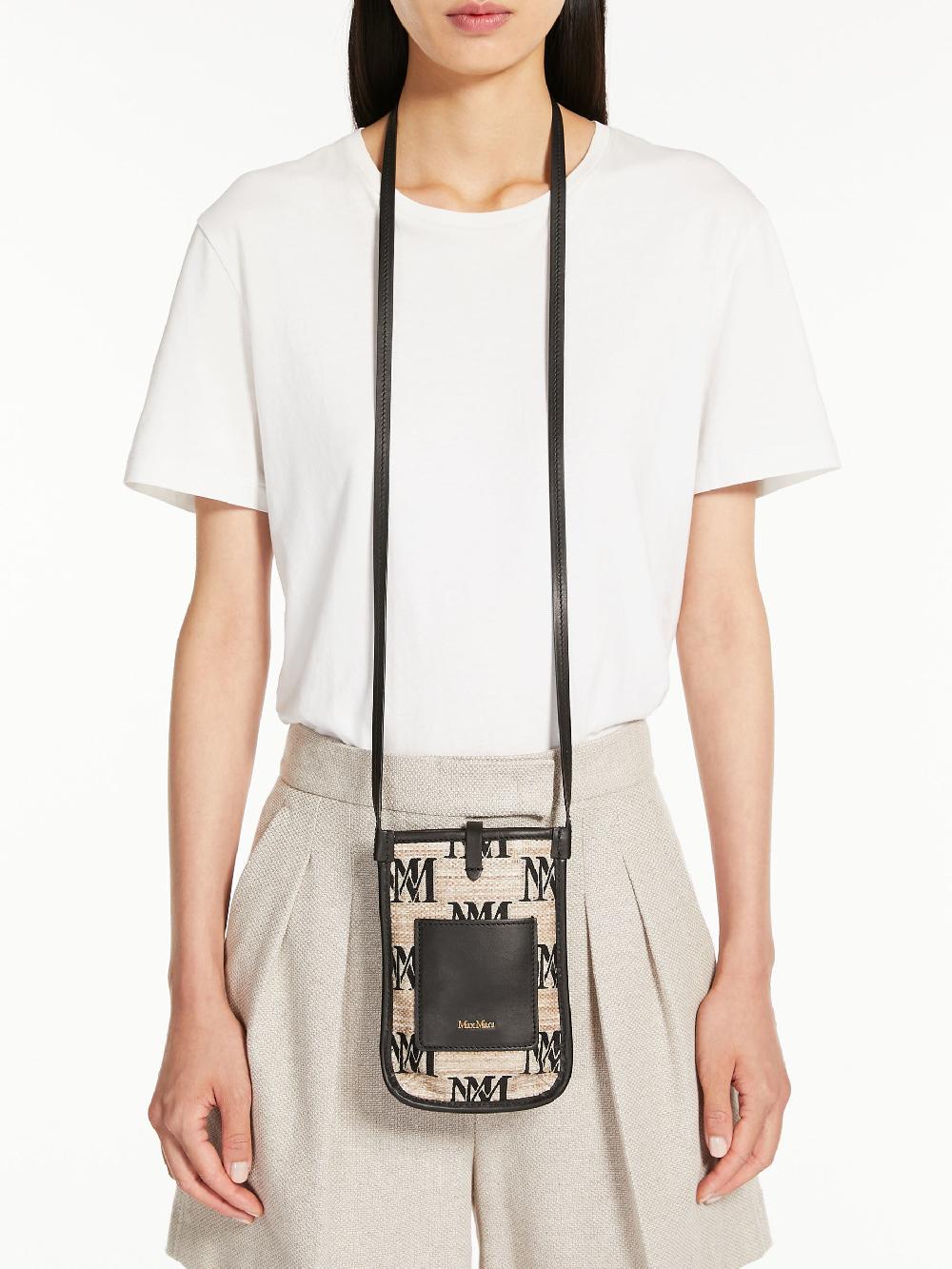 Max Mara Jacquard Raffia-effect Fabric Smartphone Holder