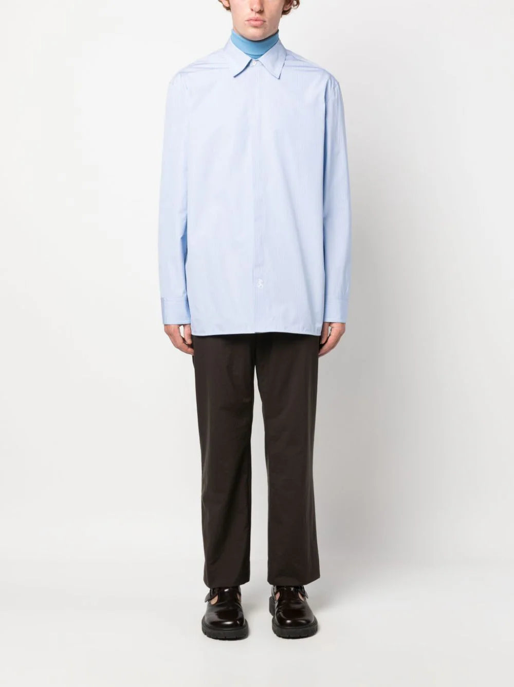 JIL SANDER Logo-embroidered Pinstripe Shirt