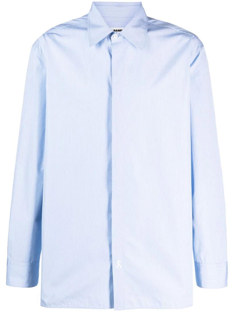 JIL SANDER Logo-embroidered pinstripe shirt