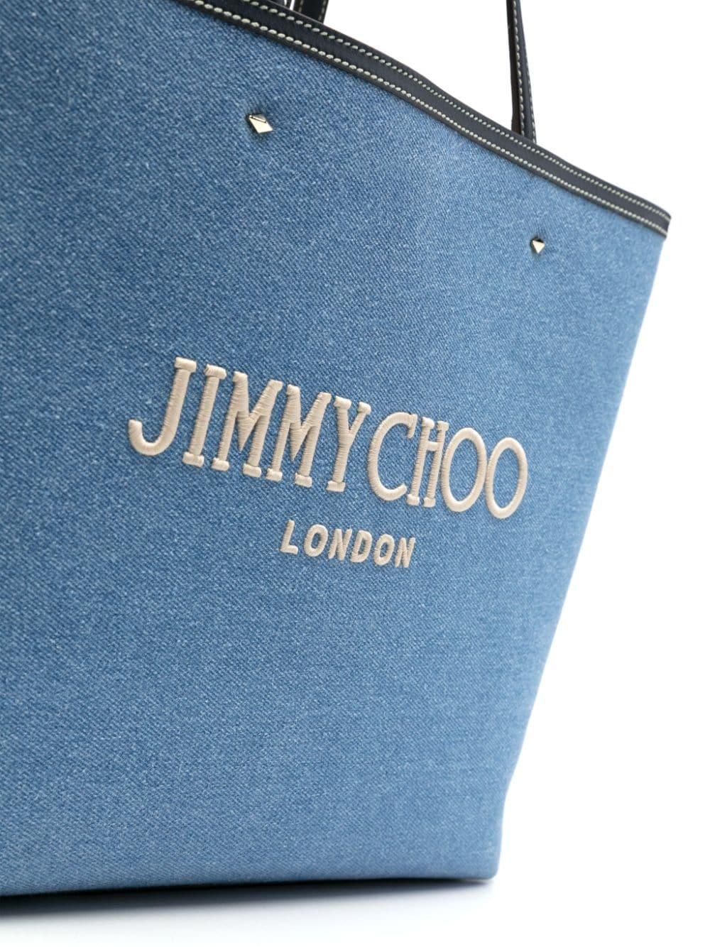 JIMMY CHOO Marlis Denim Tote Bag