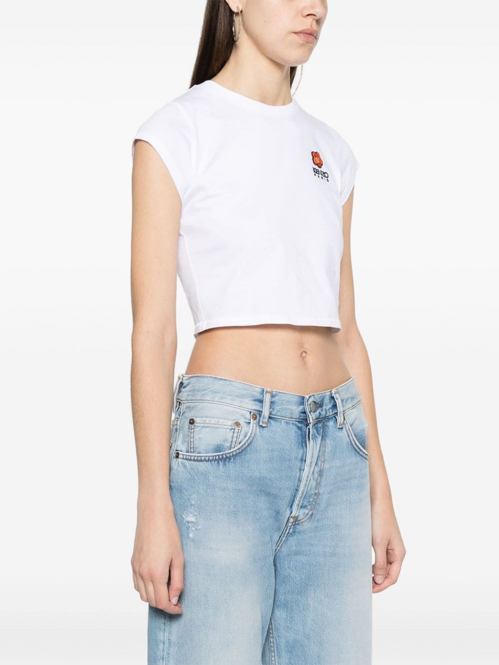 KENZO 'boke Flower Crest' Micro-embroidered T-shirt