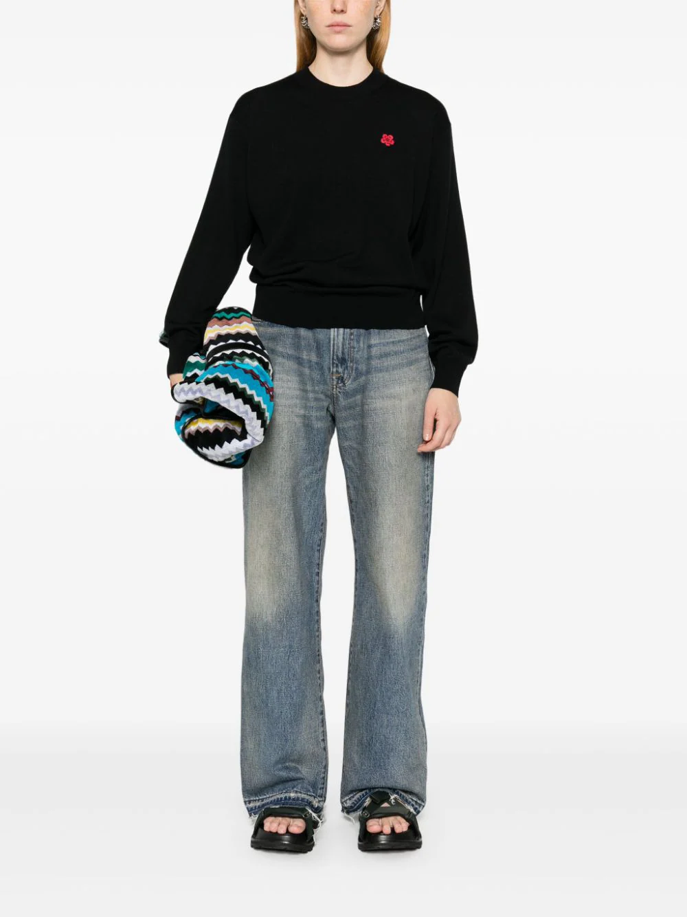 KENZO 'boke Flower' Embroidered Wool Sweater