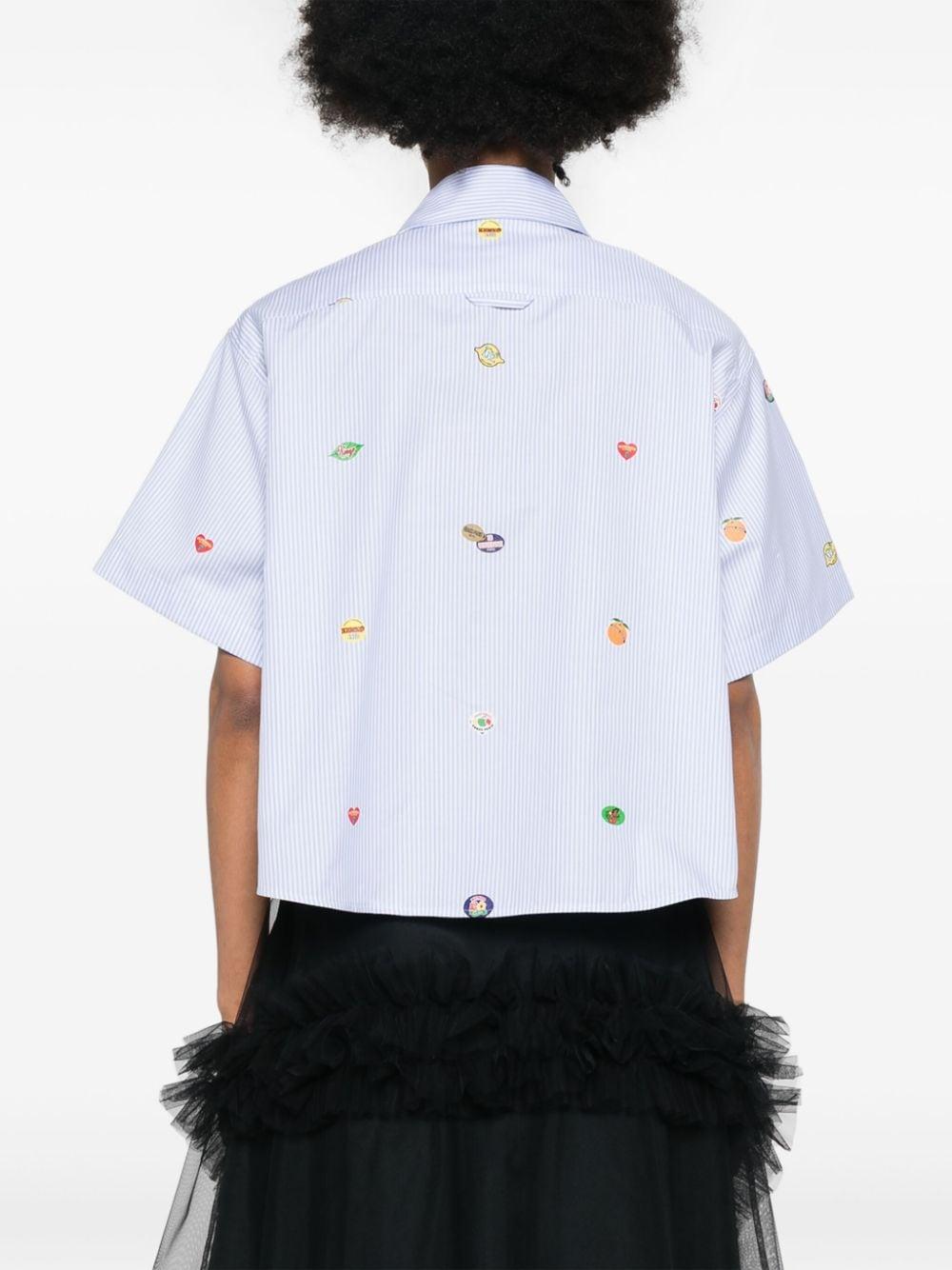 KENZO Cropped Shirt With Fruit Stickers